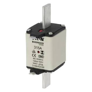 Eaton - Smeltpatroon (mes) - NH FUSE 315A 500V GL/GG SIZE 03 315NHG03BI 11423600