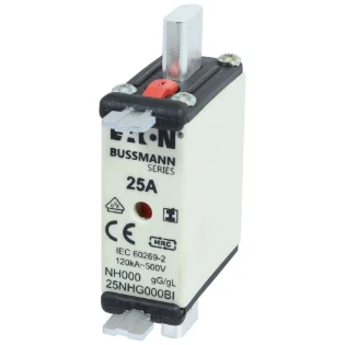 Eaton - Smeltpatroon (mes) - NH FUSE 25AMP 500V SIZE 000 GG IMGL 25NHG000BI 11455153