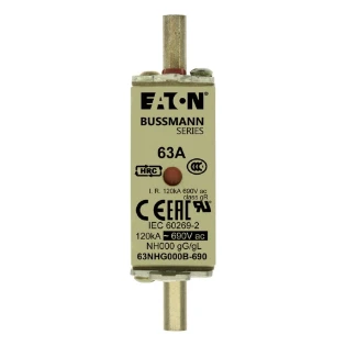 Eaton - Smeltpatroon (mes) - NH FUSE 63AMP 690V SIZE 000 GG MGL 63NHG000B-690 11465245