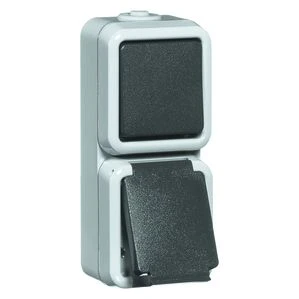 Peha Schakelaar/wandcontactdoos combinatie D 6666 WAB 00307611 11557