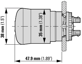Eaton - Drukknop frontelement (paddenstoel) - M22-PV 216876 12388070