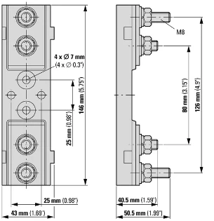 Eaton - Toebehoren/onderdelen voor mespatroonhouder - BASE 00/80 400A 1000V UR 43653 170H1007 12388447
