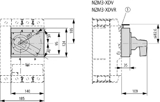 Eaton - Bedieningsknop voor vermogensschakelaar - NZM3-XDV 260129 12388578