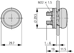 Eaton - Signaallamp frontelement - M22-L-R 216772 12389521