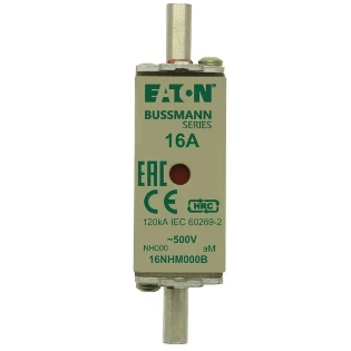 Eaton - Smeltpatroon (mes) - NH FUSE 16AMP 500V aM SIZE 000 DUAL 16NHM000B 2232198