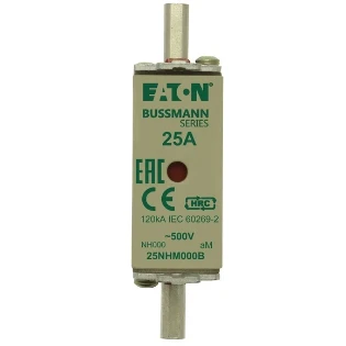 Eaton - Smeltpatroon (mes) - NH FUSE 25AMP 500V aM SIZE 000 DUAL 25NHM000B 2238825