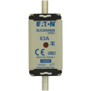 Eaton - Smeltpatroon (mes) - EATON 63Amp 400V AC GFF 00 NH FUSE 63NHFF00BI-400 2240710