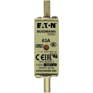 Eaton - Smeltpatroon (mes) - NH FUSE 63AMP 690V SIZE 000 GG MGL 63NHG000B-690 2240727