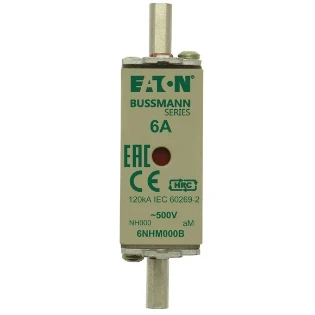 Eaton - Smeltpatroon (mes) - NH FUSE 6AMP 500V aM SIZE 000 DUAL 6NHM000B 2240920