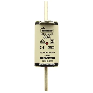 Eaton - Smeltpatroon (mes) - NH FUSE 80A 500V GL/GG SIZE 02 80NHG02BI 2241204