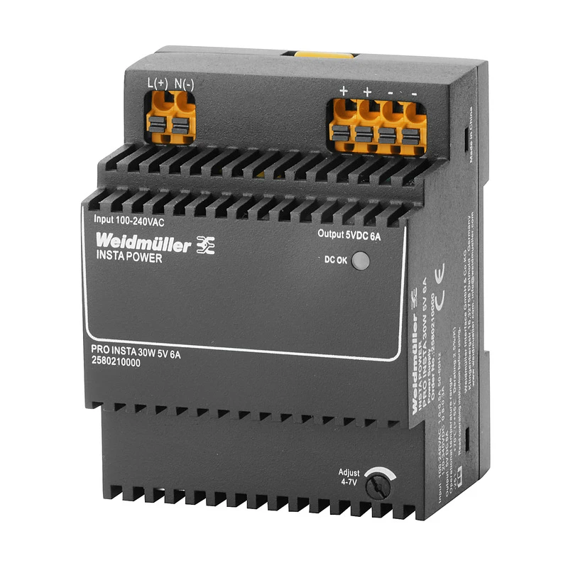 Weidmüller Gelijkstroomvoedingseenheid PRO INSTA 30W 5V 6A 2580210000 291005