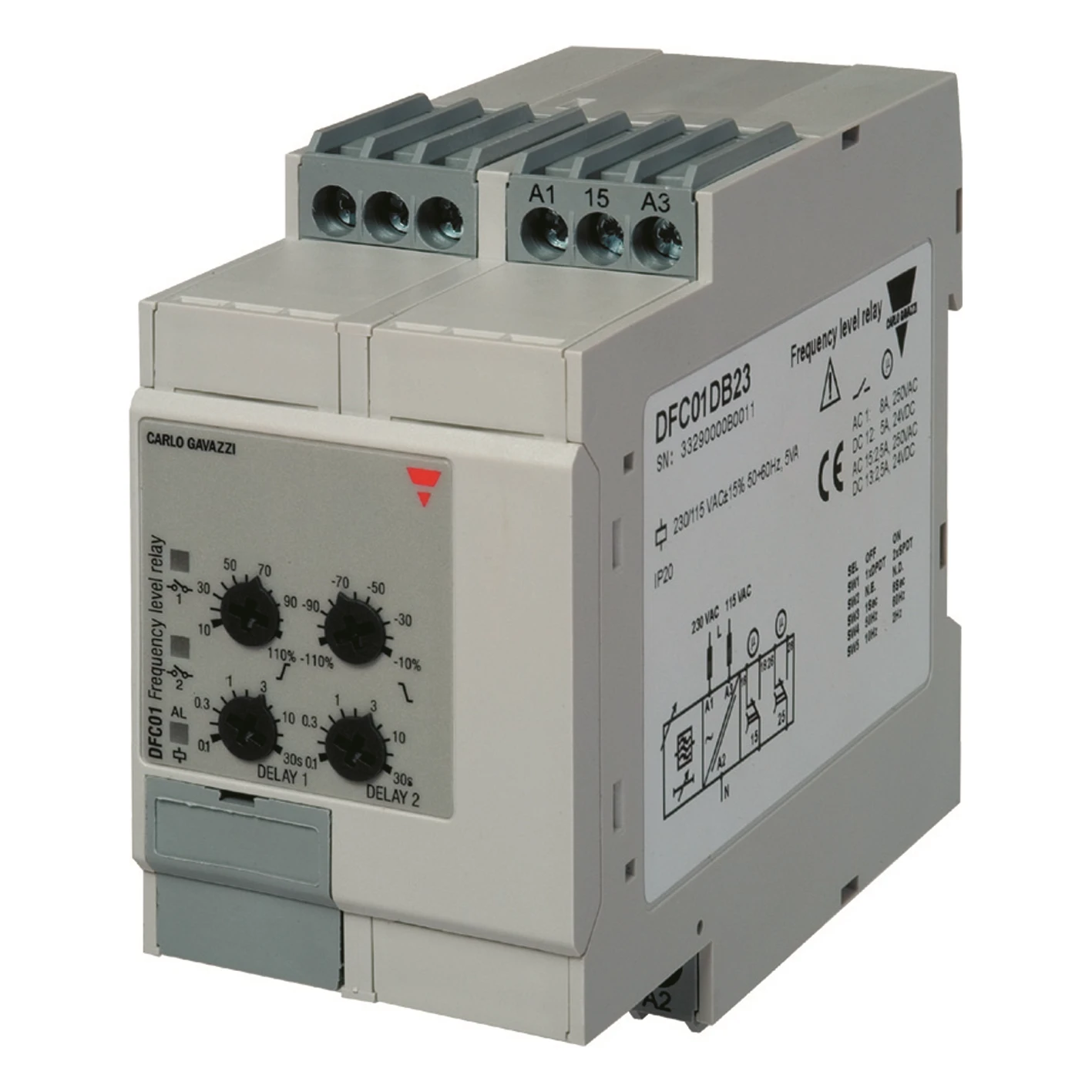 Carlo Gavazzi Frequentierelais CG FREQUENTIEBEWAKINGSRELAIS DFC01DB23 465550