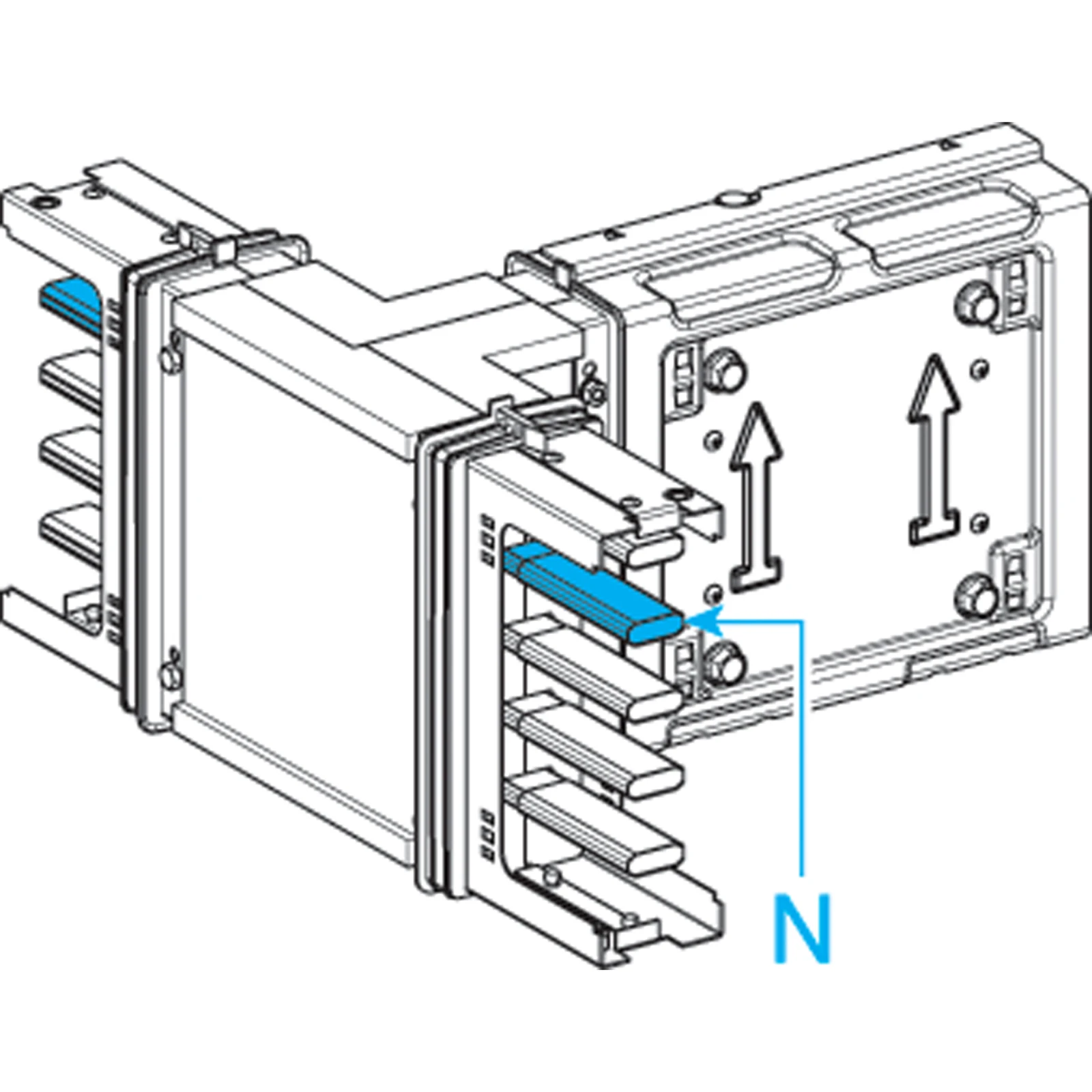 Schneider Electric Richtingverandering voor railverdeler KSA250DTC40 KSA250DTC40 535768