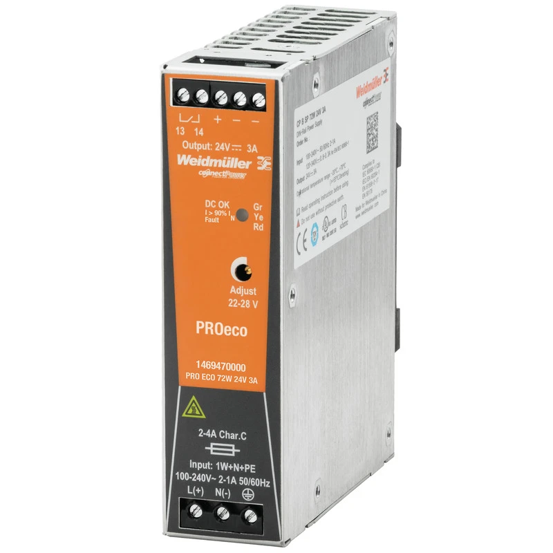 Weidmüller Gelijkstroomvoedingseenheid PRO ECO 72W 24V 3A 1469470000 55532
