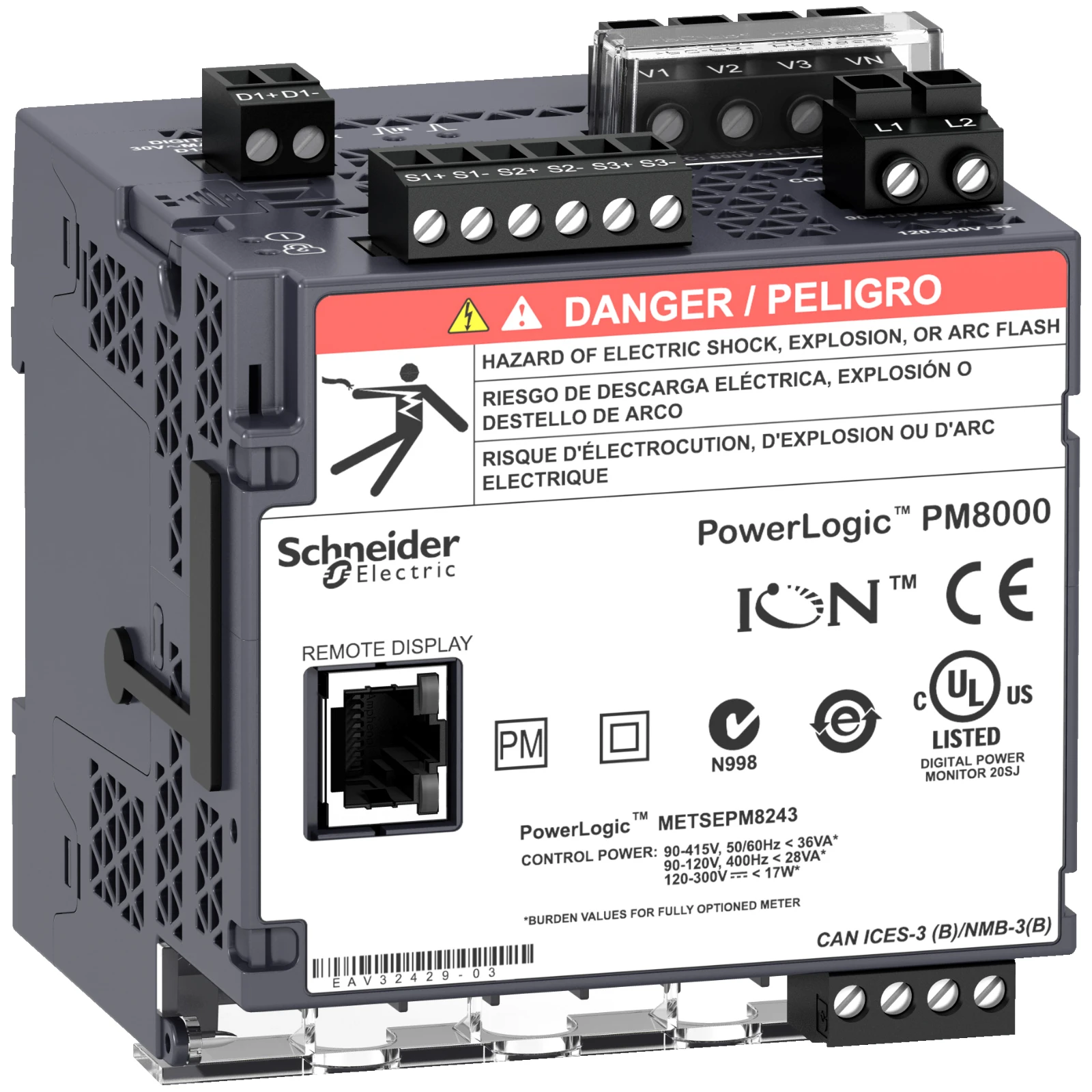 Schneider Electric Multifunctionele paneelmeter METSEPM8243 METSEPM8243 6136902