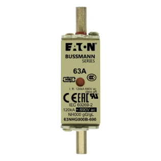 Eaton - Smeltpatroon (mes) - NH FUSE 63AMP 690V SIZE 000 GG MGL 63NHG000B-690 6376587