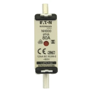 Eaton - Smeltpatroon (mes) - NH FUSE 80AMP 500V SIZE 000 GG IMGL 80NHG000BI 6382028