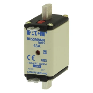 Eaton - Smeltpatroon (mes) - EATON 63Amp 400V AC GFF 00 NH FUSE 63NHFF00BI-400 6384240