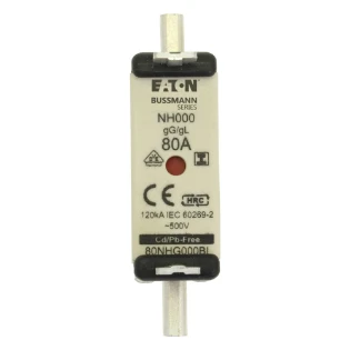 Eaton - Smeltpatroon (mes) - NH FUSE 80AMP 500V SIZE 000 GG IMGL 80NHG000BI 6385068