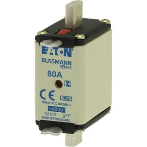 Eaton - Smeltpatroon (mes) - 80Amp 400V AC GFF 00 NH FUSE 80NHFF00BI-400 693585