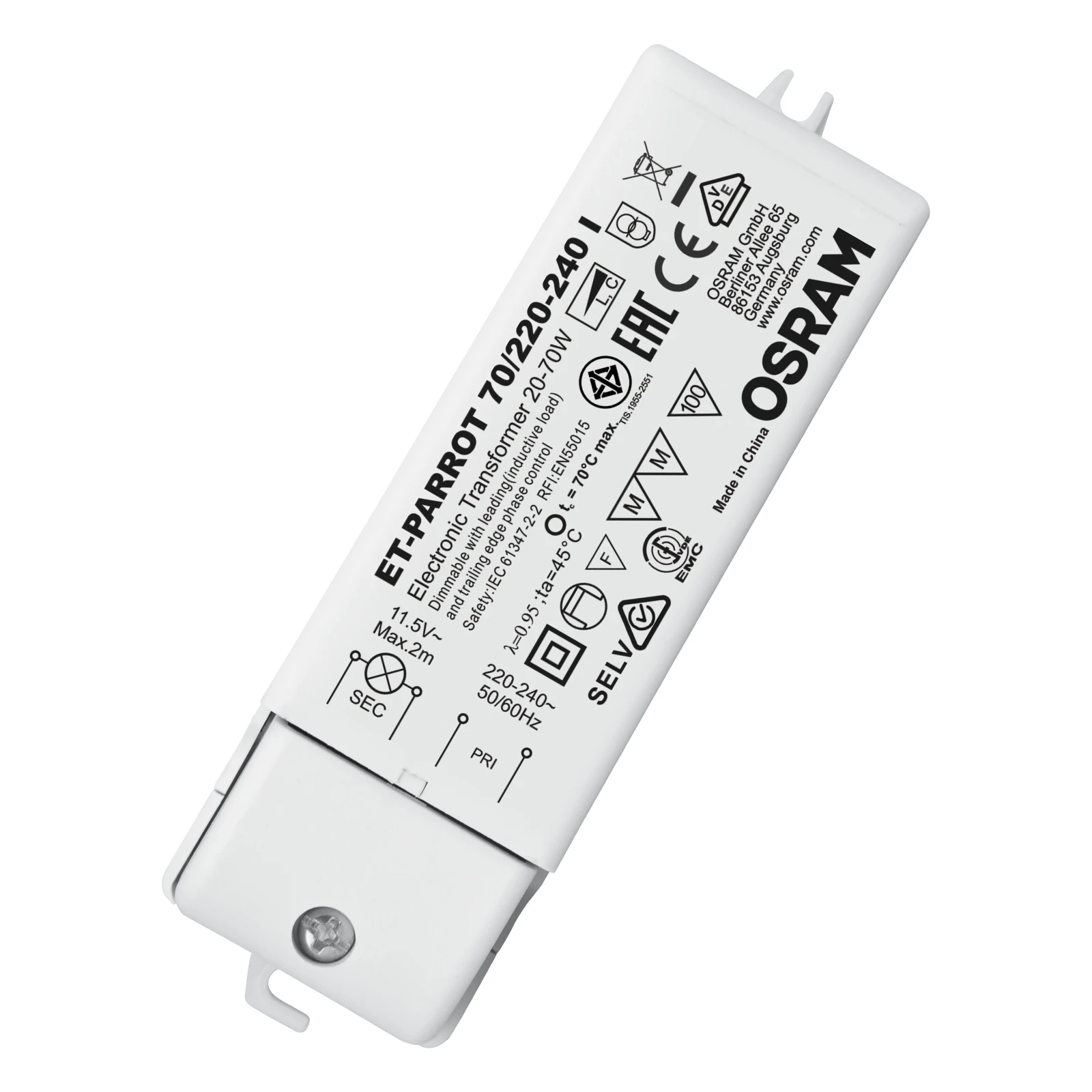 Osram Transformator laagvolt lichtsysteem ET PARROT 70/220-240 I UNV1 4008321111593 7078914