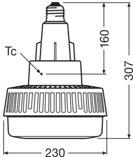 Osram - LED-lamp - HQI HIGHBAY 250 120 ° 95 W/4000 K E 4058075612631 7170015