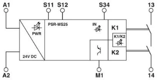 Phoenix Contact - Relais voor bewaking van veiligheidsstroomcircuits - PSR-MS25-1NO-1DO-24DC-SC 2904951 894101
