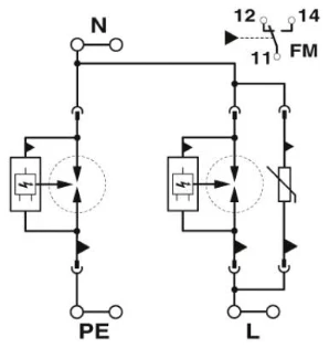 Phoenix Contact - Gecombineerde afleider voor energietechniek - FLT-SEC-T1+T2-1S-350/25-FM 2905466 900897