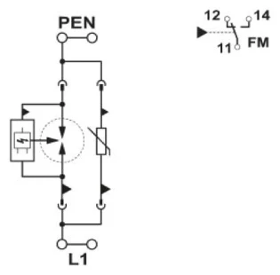 Phoenix Contact - Gecombineerde afleider voor energietechniek - FLT-SEC-T1+T2-1C-350/25-FM 2905465 902978