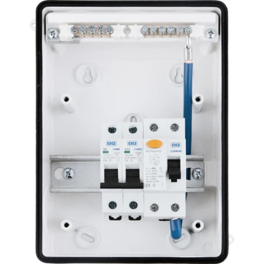 Enclosure Garage Kit 40A 30Ma RCD+Metal 2 x MCBs IP65
