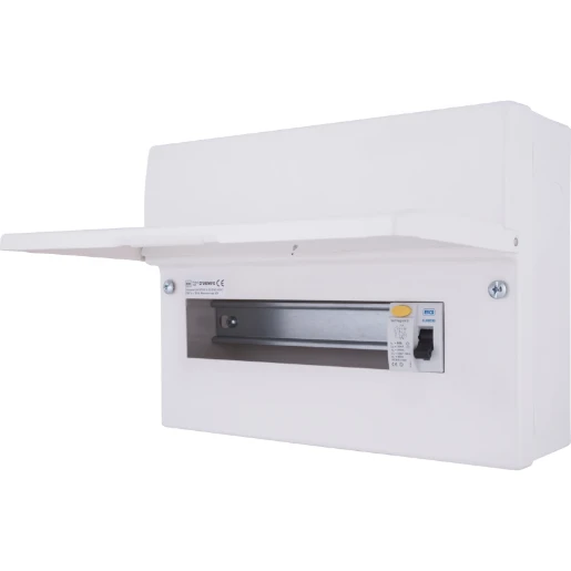 Consumer Unit 10Way 12 Module RCD Incomer Upopen 80A