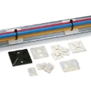 Cable Tie Mounting Base Self Adhesive 4 Way 28mm x 28mm Black [Pack=100]