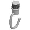 Malleable Steel Male Hook 20mm Galvanised Finish