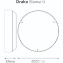 Bulkhead Round LED 300mm 1250lm 13 5W IP65 4000K Black