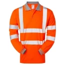 Rail Spec Long Sleeve Polo Shirt Large Orange