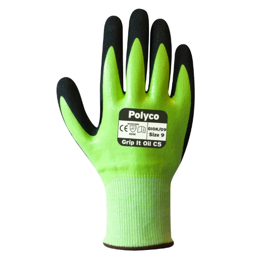 Grip-It Oil C5 Cut-Resistant Glove Size 9 Green