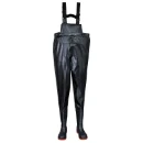 Steelite FW74 PVC/Nitrile S5 Safety Chest Waders Size 7 Black