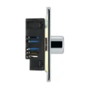 Switch Push Dimmer LED Decorative Flatplate Screwless 1 Gang 2 Way 400W/100W Polished Chrome