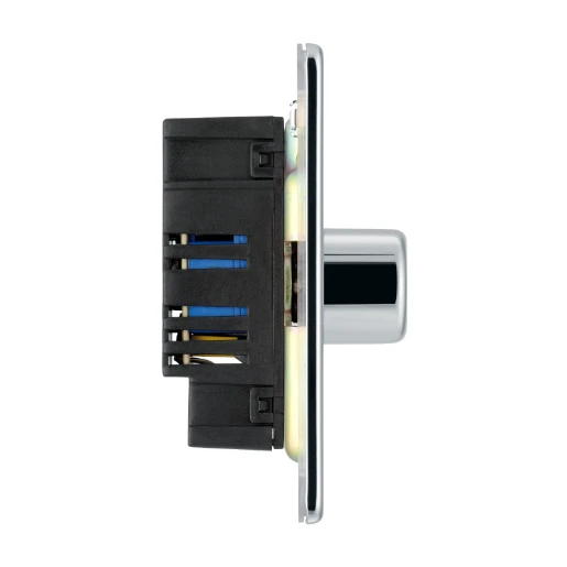 Switch Push Dimmer LED Decorative Flatplate Screwless 1 Gang 2 Way 400W/100W Polished Chrome