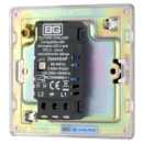 Switch Push Dimmer LED Decorative Flatplate Screwless 1 Gang 2 Way 400W/100W Polished Chrome