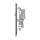 Socket Outlet Switched Double Pole Flatplate Screwless 2 Gang 13A Polished Chrome