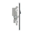 Socket Outlet Switched Double Pole Flatplate Screwless 2 Gang 13A Polished Chrome