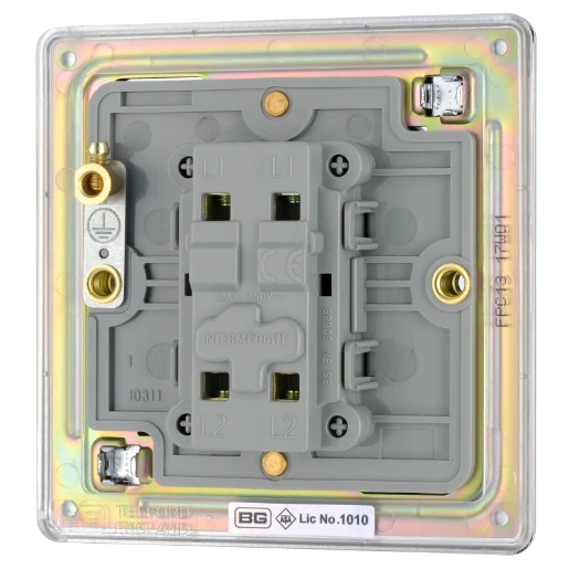 Switch Plate Intermediate 1 Gang 10A Polished Chrome