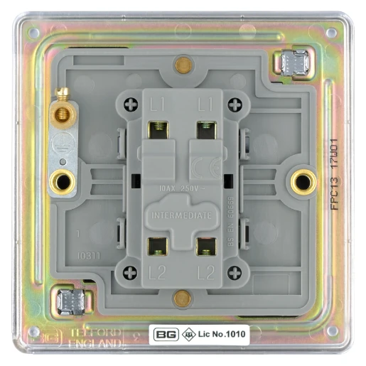 Switch Plate Intermediate 1 Gang 10A Polished Chrome