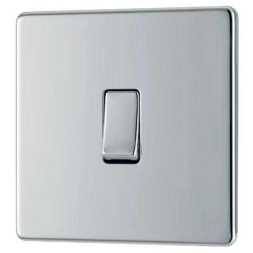 Switch Plate Intermediate 1 Gang 10A Polished Chrome