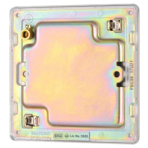 Blank Plate 1 Gang Decorative Flatplate Screwless Brushed steel