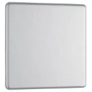 Blank Plate 1 Gang Decorative Flatplate Screwless Brushed steel