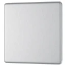 Blank Plate 1 Gang Decorative Flatplate Screwless Brushed steel