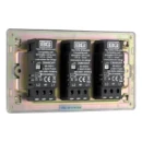 Switch Push Dimmer LED Decorative Flatplate Screwless 3 Gang 2 Way 400W/100W Brushed Steel