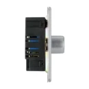 Switch Push Dimmer LED Decorative Flatplate Screwless 2 Gang 2 Way 400W/100W Brushed Steel